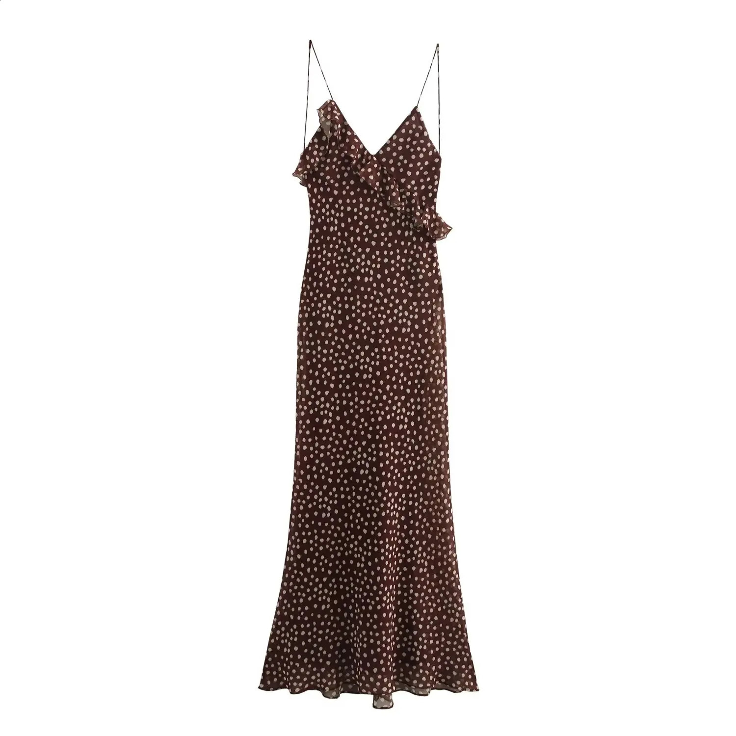 Womens Clothing European And American Style Fashionable Simple Layered Decoration Polka Dot Sleeveless Suspender Dress 260707BJ