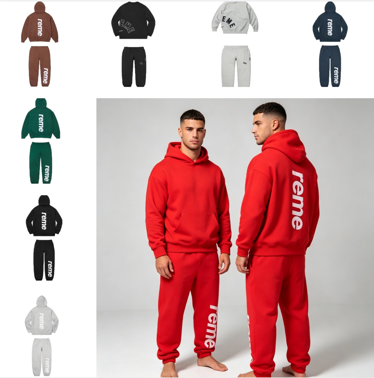Designer sweatshirt sports pants high-quality 1:1 hip-hop American pure cotton sports suit latest model for runners Plush heavy hooded sweatshirt-image-999261080