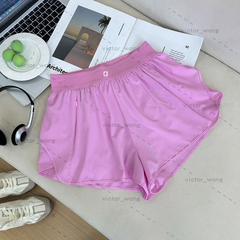 Designer Yoga Shorts High Waist with Anti-light Women's Liner Zipper Pocket Tennis Sports Fitness Gym Sports Shorts