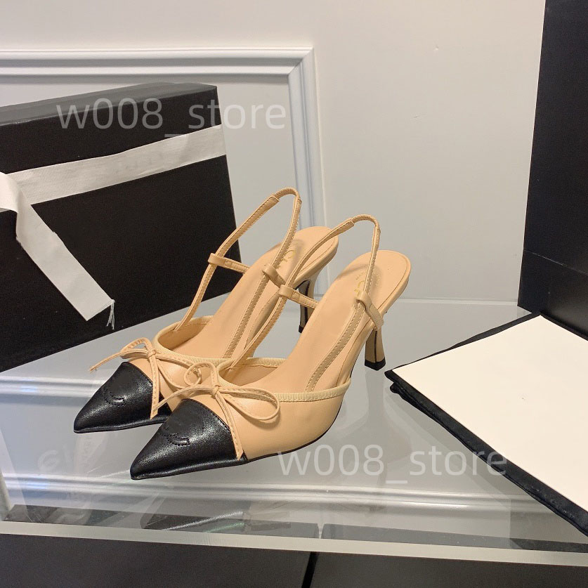 2024 france style Womens high heels Elegant summer triangle Designer sandals Womens backless heels Luxury shoes Womens Heels Party Wedding Pointed L