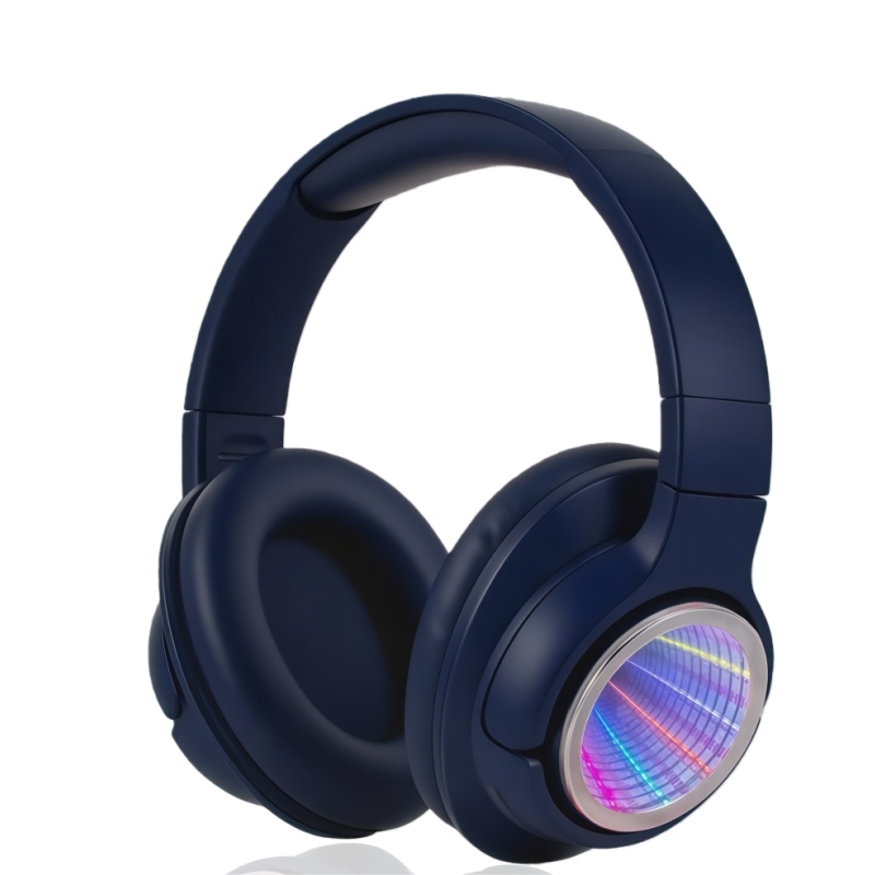 Gaming Wireless Bluetooth Headset with Customizable RGB Rainbow Lights, Over Ear Stereo Bass Headphones with Noise Isolating Mic-image-1113845155