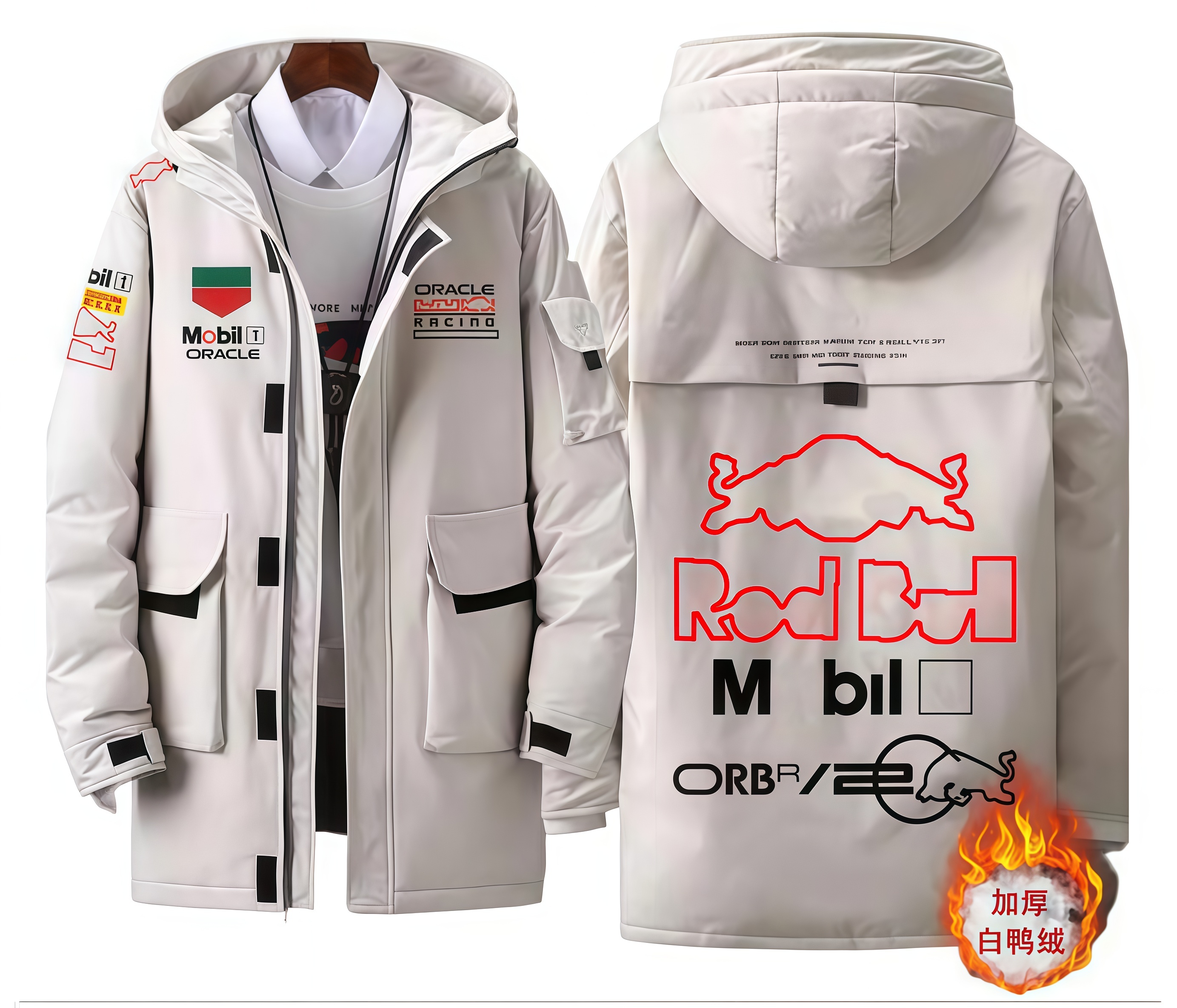 F12026 New Racing Duck Down Jacket with F1 Logo Winter Cotton-Lined Coat