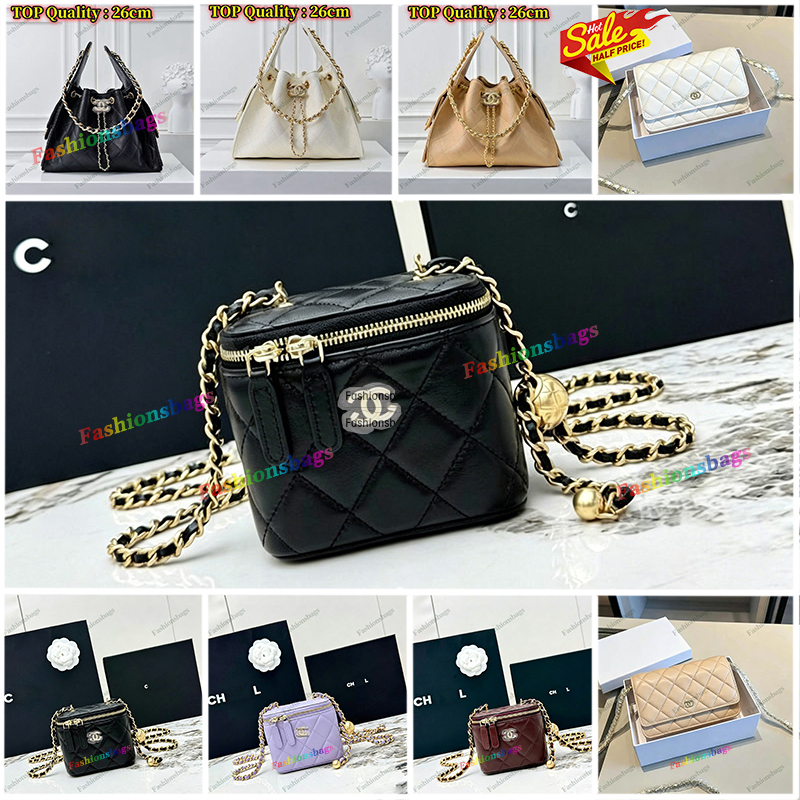 Designer evening bag classic flap shoulder bag gold ball bag cf bag 25 hobo bag Genuine Leather Bags Lady Purse Luxury Brand Handbag sac Black Brown