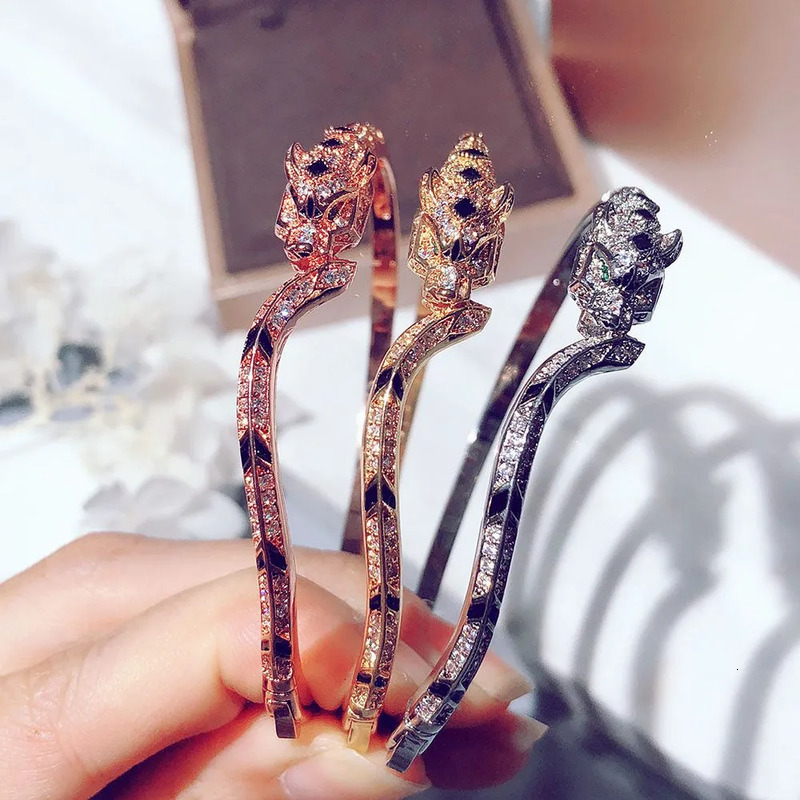 personnalité dominatrice léopard femmes argent chaud livraison gratuite matériau en cuivre luxueux Bracelet de danse donner des cadeaux