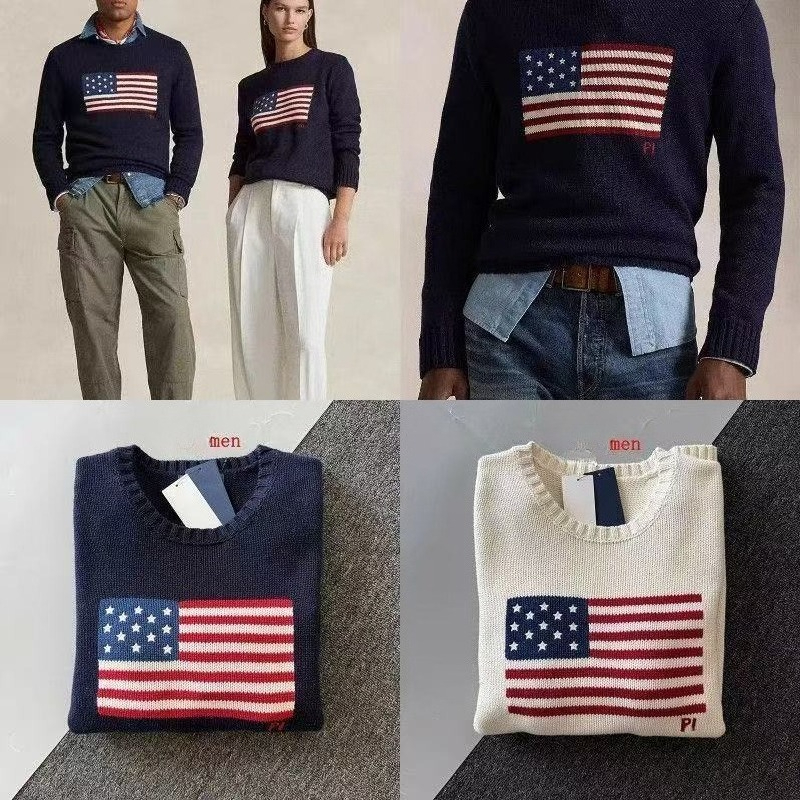 Fashion Designer Womens Mens Sweaters Ladies Knitted Sweater Jumpers American Flag Trendy Winter HighEnd Comfortable Cotton Men Women Pullover Sweat
