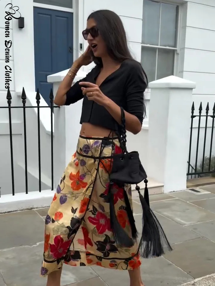 Sexy Vacation Print Patchwork Womens Skirt Beach Dropped Hip Package Split Female Skirts 2026 Summer Fashion Lady Outwear 260707BJ