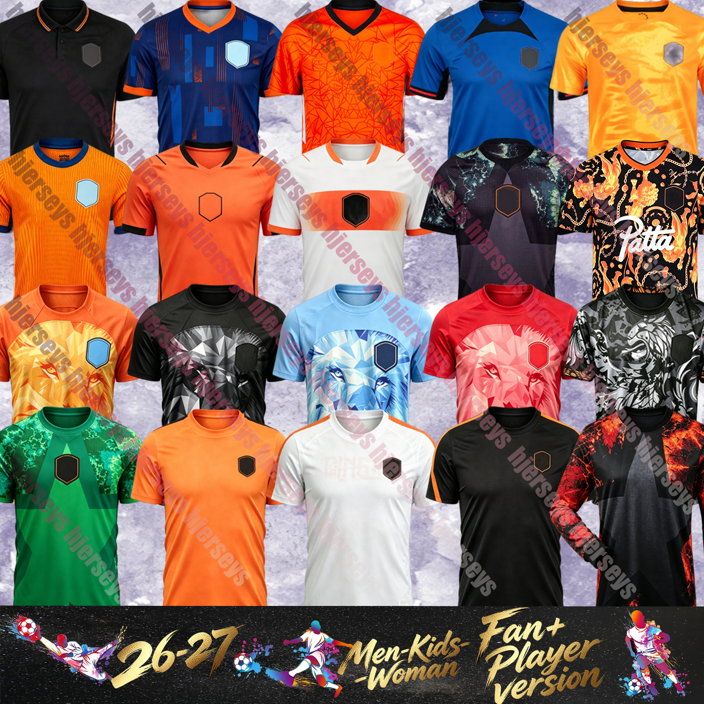 24 25 26 27 Netherlands World Cup Soccer Jersey MEMPHIS F.DE JONG VIRGIL GRAVENBERCH BERGVIJN ROBBEN BLIND DE LIGT GAKPO MALEN J.TIMBER Dutch foo-image-923151402