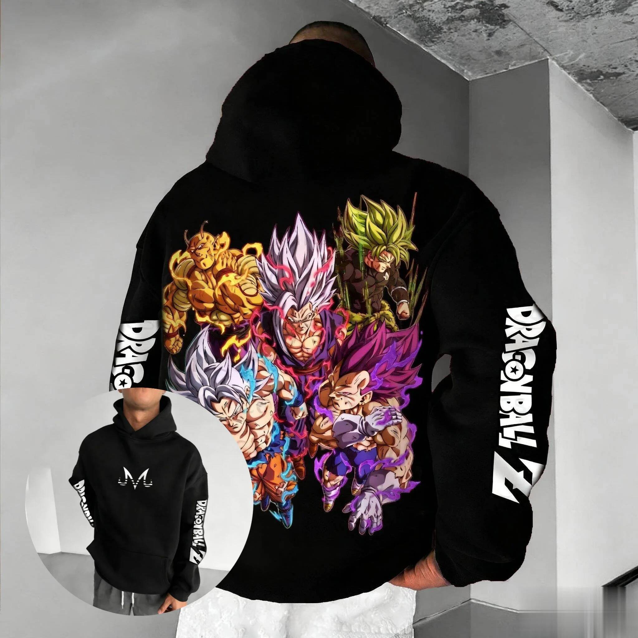 2026 New Dragon Ball Graphic Pullover Hoodie Men Women Streetwear Oversize Casual Anime Print Hooded Sweatshirt Y2k Top