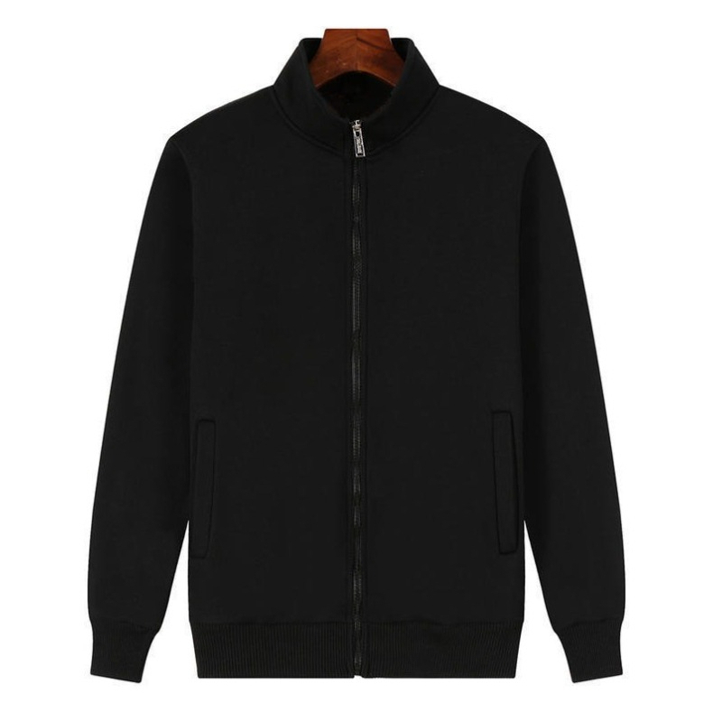 A315 New Style Stand Collar Thick Zip Up Sweatshirt Couples Outerwear-image-1114161260