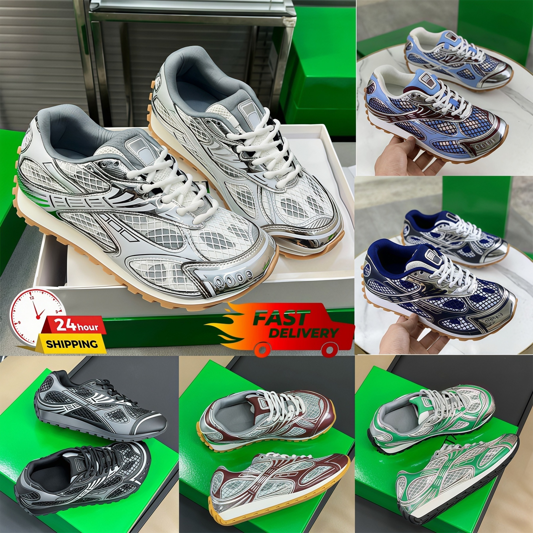 Designer Sneaker High quality Orbit Men Women Sneakers Sports Breathable Leather Mesh Matching Lace Up Casual Thick Soled Mixed Color Running Shoes