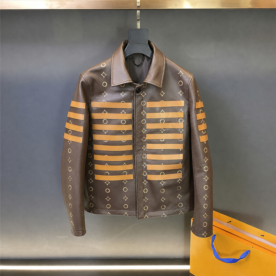 Mens Designer Leather Jacket Womens Leather Jacket Fur Coat Letter Design Motorcycle Jackets Windbreaker Black Paint Finish Wax Jacket 48-56 Size
