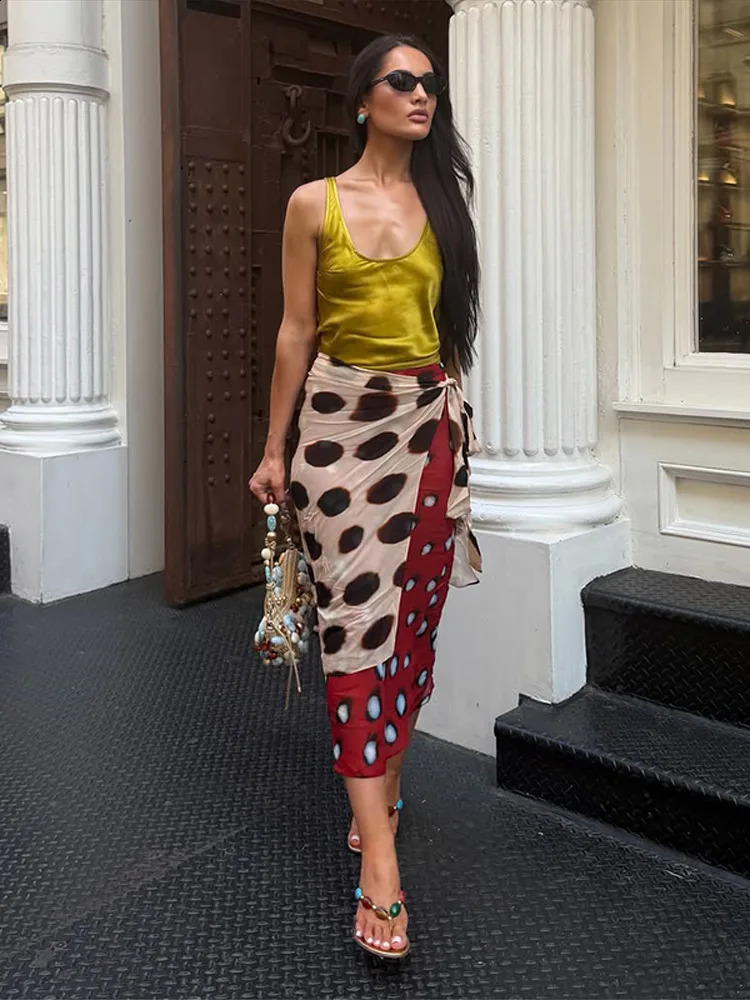 Sexy Polk Dot Leopard Printed Womens Skirts LaceUp Hip Package Lady Skirt 2026 Summer Autumn Fashion Female Streetwear 260707BJ