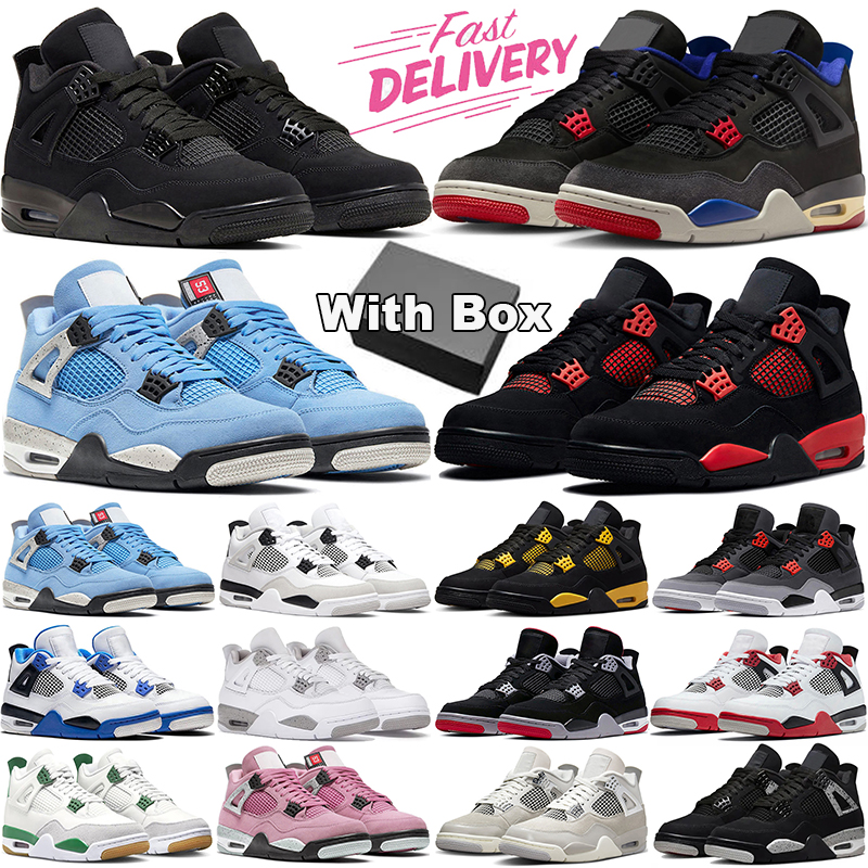 avec boîte livraison gratuite 4 chaussures de basket-ball 4s baskets pour hommes Military Black Cat Red Thunder Bred White Oreo Cactus Jack homme