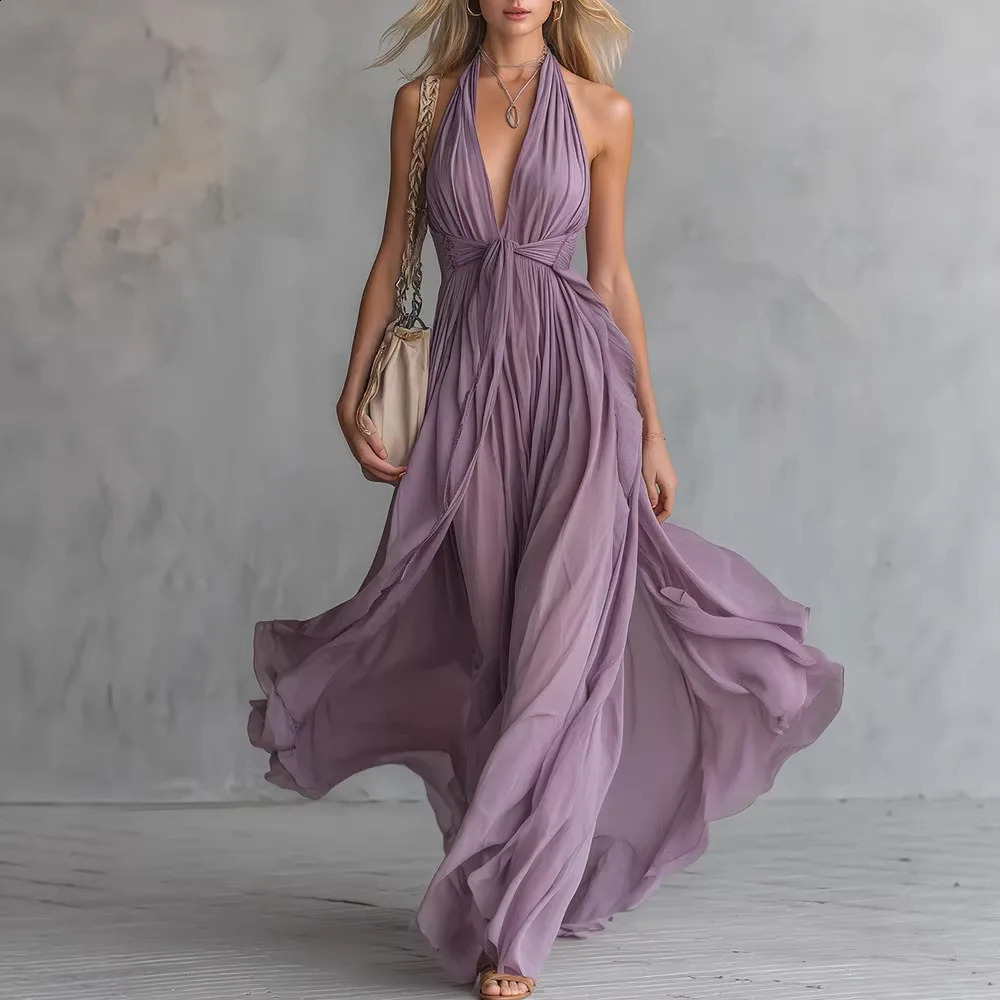 2026 Womens Sexy Solid Color VNeck Sleeveless Fitted Dress 260707BJ