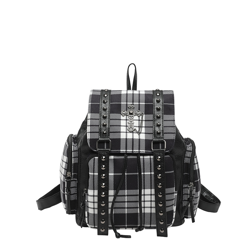 Luxury Designer Light Luxury 2026 Hot Classic Plaid Designer Large Capacity Personality Student Backpack For Women