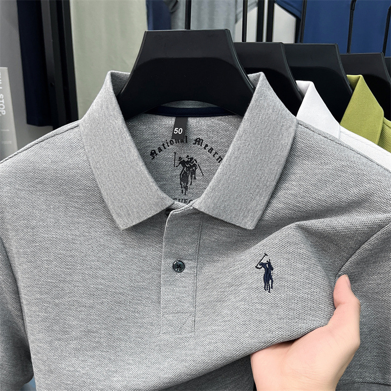 Designer Men Pure Cotton Short Sleeve Polo Shirt Summer New Style With A Turn Down Collar Solid Color Embroidered Pony Logo Breathable T Shirt Appar