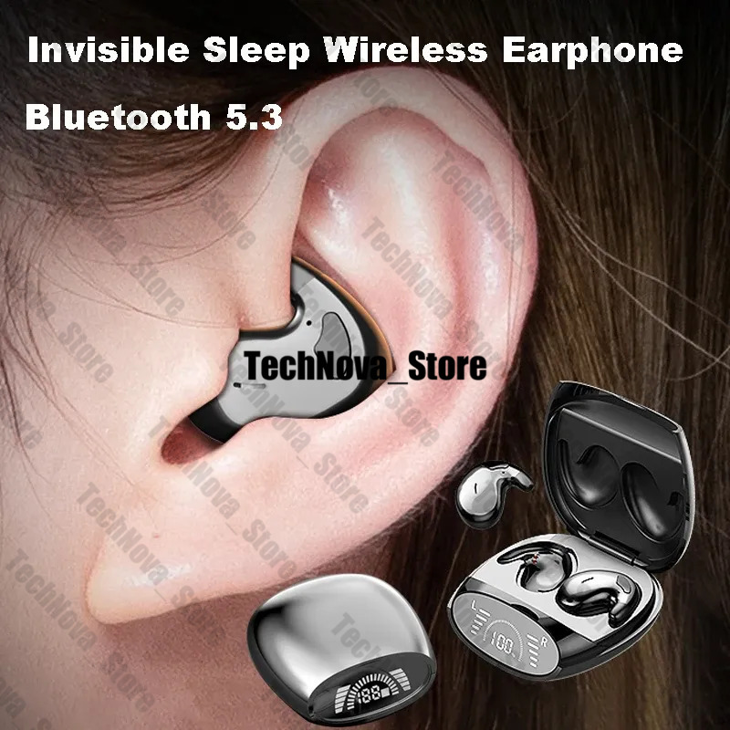 Sleep Invisible Earbuds Tiny Mini Headphones HTZ00 Hidden Noise Cancelling TWS Wireless Headsets Sports Stereo Bluetooth 5.3 Earphone