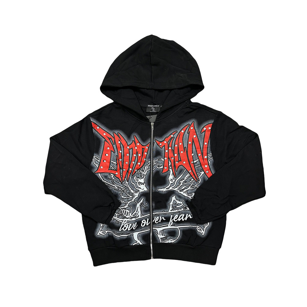 Unisex New American Streetwear MIXED EMOTION Hip Hop High Quality Cotton Hoodie