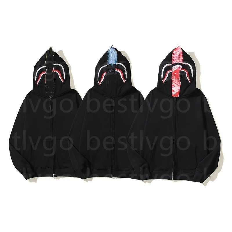 Mens Designer Full Zip Up Hoodies for Woman Black Camouflage Jacket Blue Hoody Hooded Sweatshirt Womens Sweater Long Sleeve Fleece Size M-3XL-image-908221521