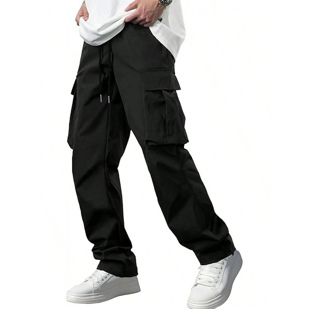 Designer 2026 New Foreign Trade Men's Workwear Casual Multi Pocket Outdoor Drawstring Long Pants 50