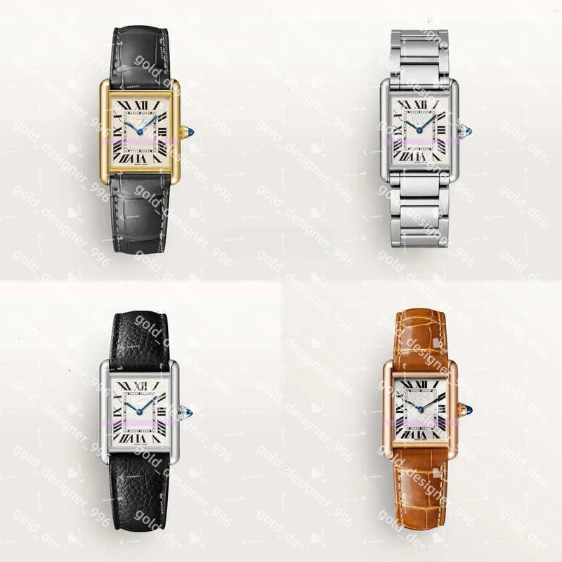 Tank Fashion couple watch simple appearance modeg imported calfskin sapphire inset suitable for party travel golden generous Designer Watches Luxury