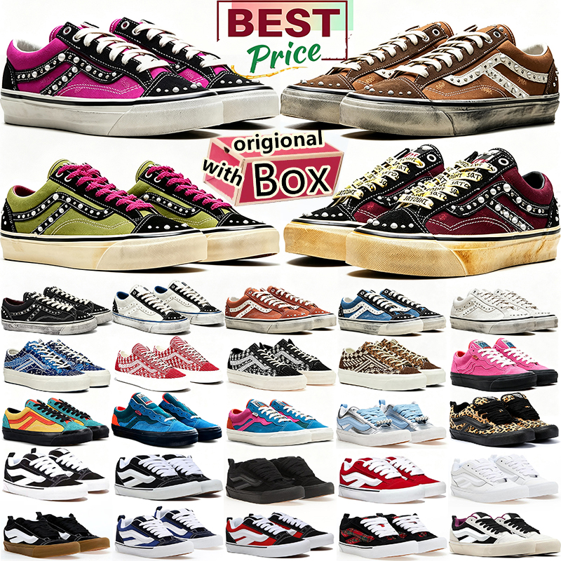 Free Shipping With Box Designer shoe pearlized pearl shoes knu old skools kuwans Souvenir sneakers Sport chaussures for mens womens trainers dgate l