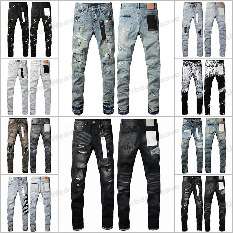 Correct Version Luxury Designer Purple Jeans Men Kusbi Jeans Jean Men Hole Distressed Pants High Quality Slim Fit Motorcycle Straight Retro Streetwe