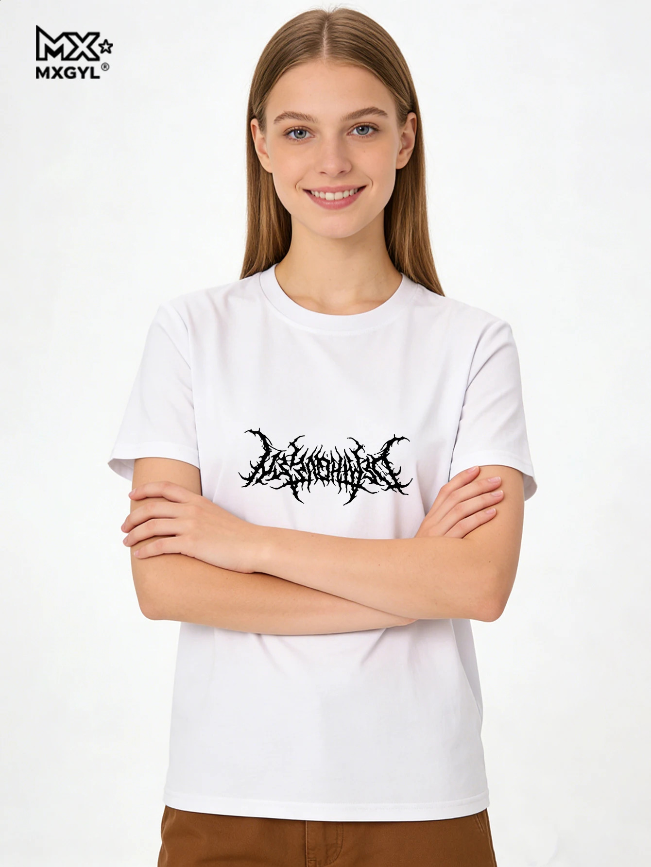 Fashion Punk Dark Style Printed Woman Tshirt Sport Harajuku Street Clothing Loose Casual Hiphop Summer Couples Top 260701