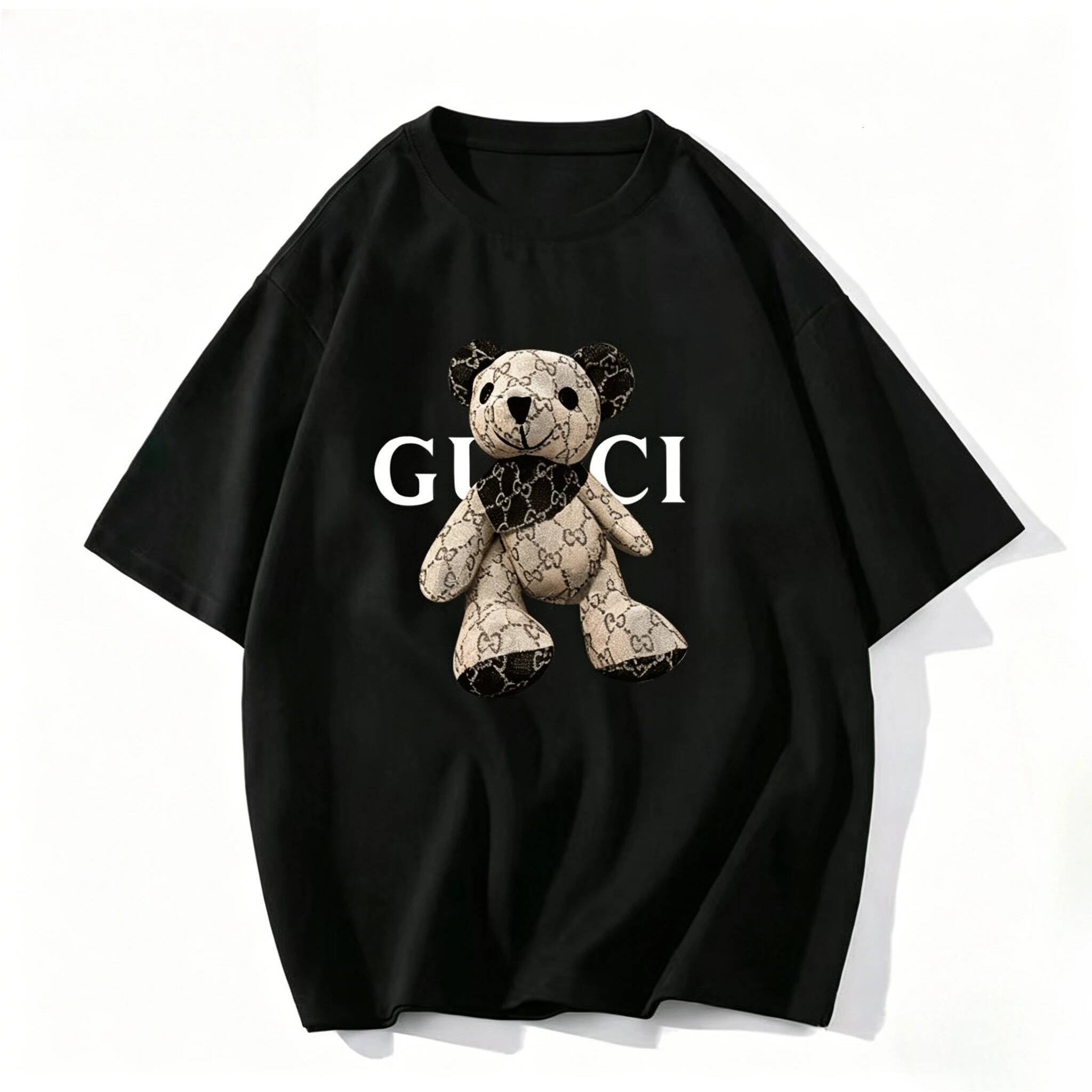 Summer Bear Short-Sleeved Men's and Women's Couple Loose Fit 2026 New Design Heavyweight Trendy Cotton T-Shirt Clothing