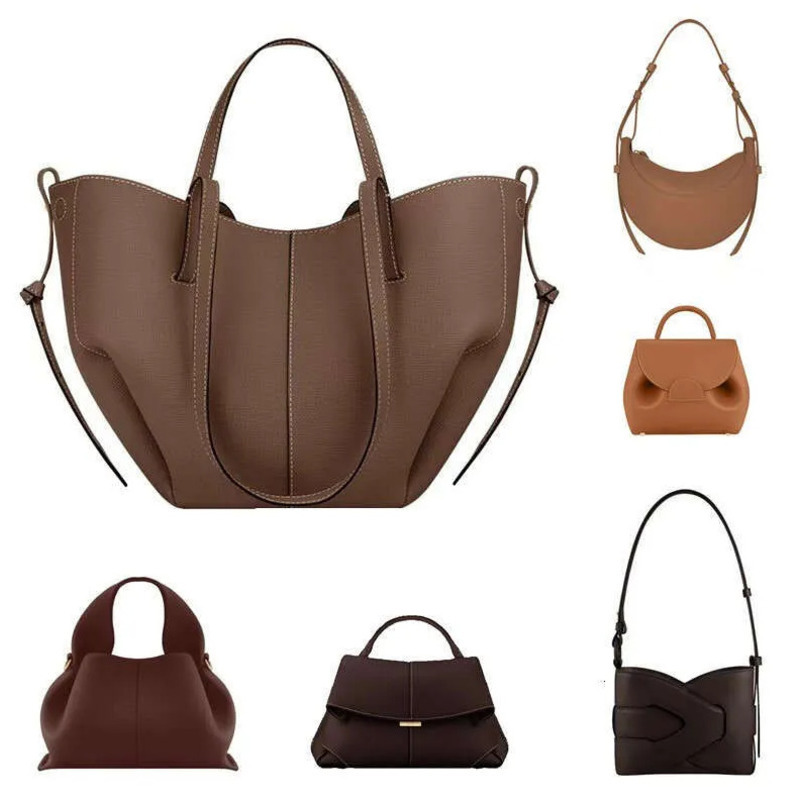 Quality Designer Le Cyme Mini Tonca Textured Duo Shoulder Camel Numero Un Nano Ma Tote Women Cross Body Bags Lady Handbag Leather Bag Half Moon Unde