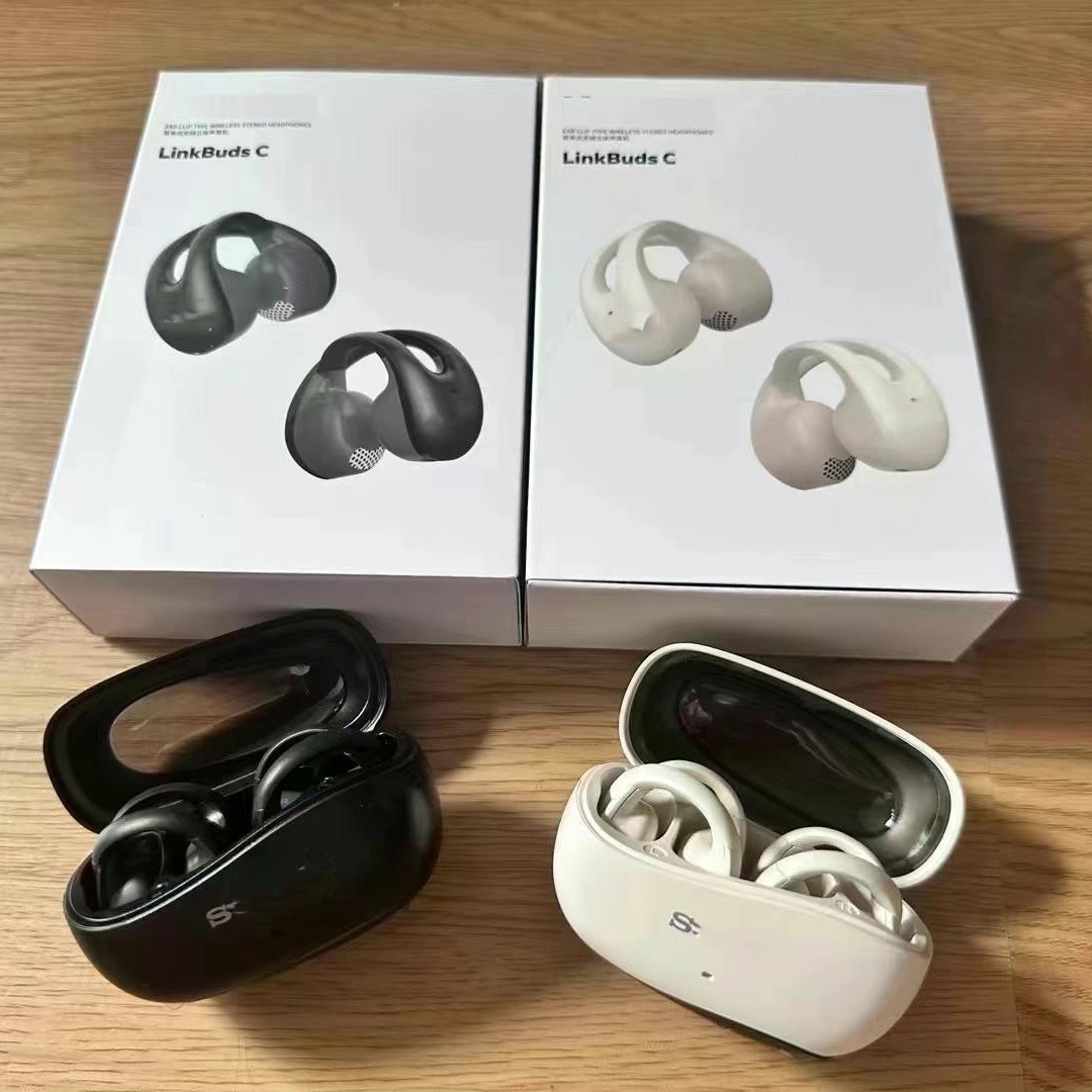 LinkBuds Écouteurs Bluetooth sans fil à conduction osseuse de style clip, véritablement sans fil pour le sport et la course