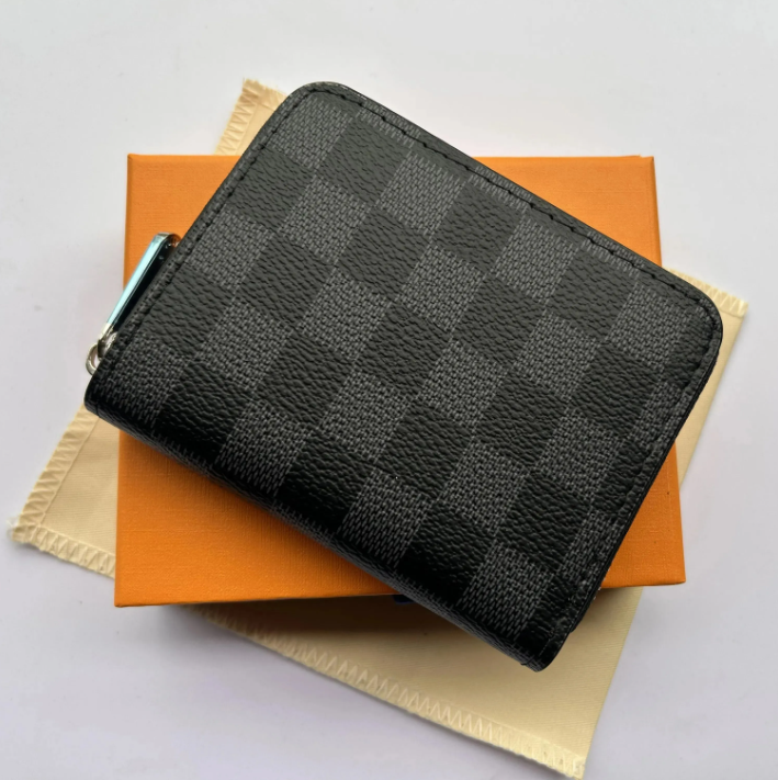 Designer bag 2025 Hot Paris Plaid Style billfold Women Purse High-end Luxury Water ripple flowers Wallets Mens Clutch Wallet Man Bags 628