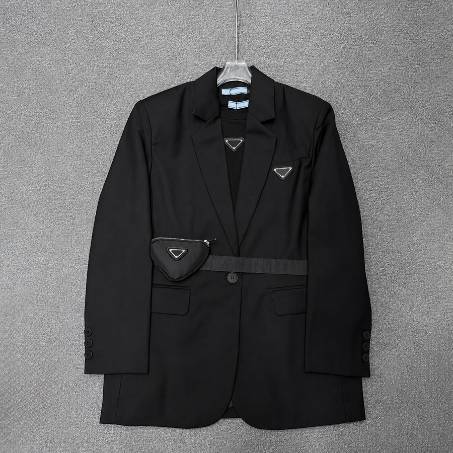 Suit Coat Designer Women Suits Lady's Luxury Coat Triangle Marker Coat Letter Casual Loose Button Blazer Classic Formal Short Clothes Long Slee