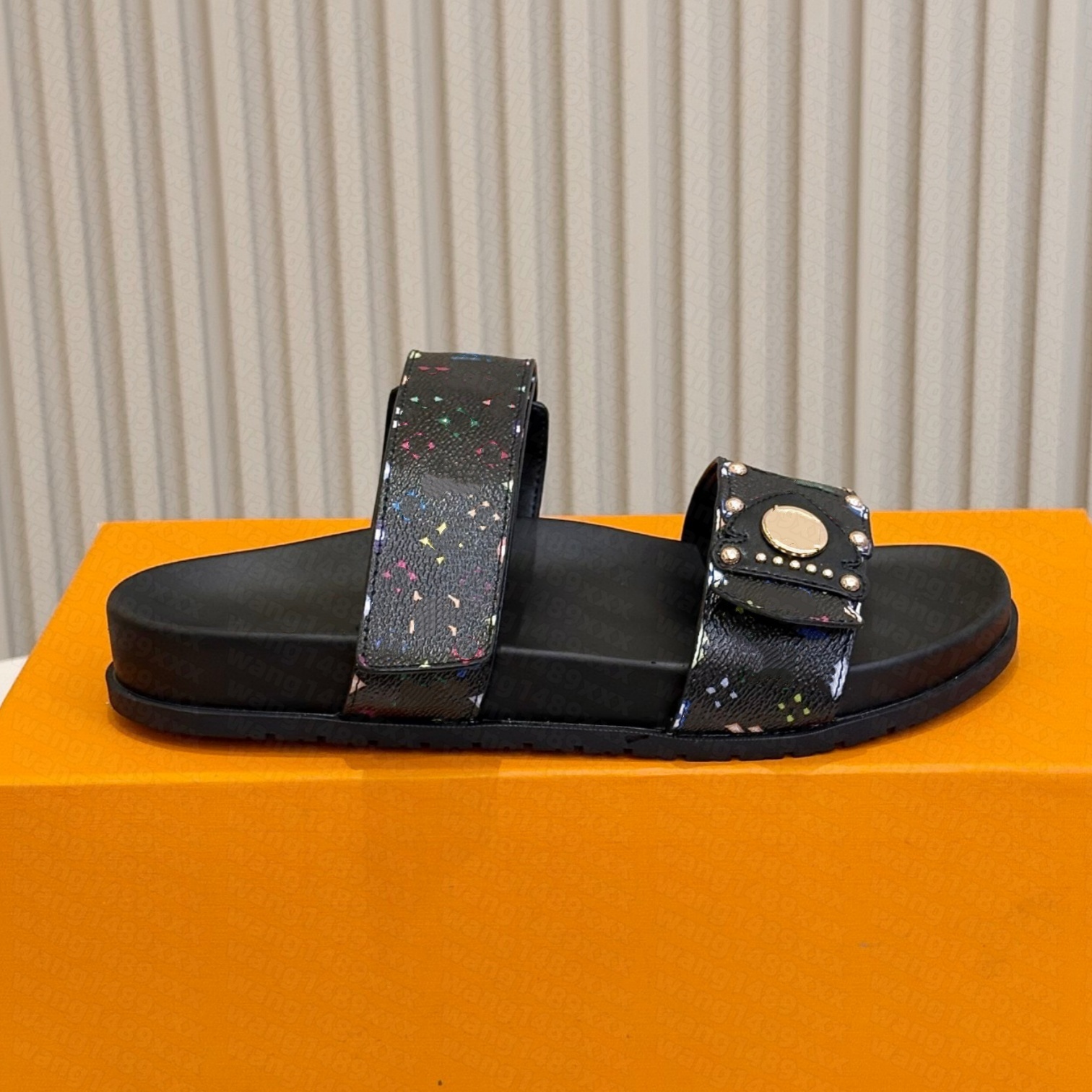 Women man colorful Sandal Murakami slipper Designer slide Luxury Frame comfort Sandale Beach Mule leather Mirror quality Outdoor Sport Pool Travel s