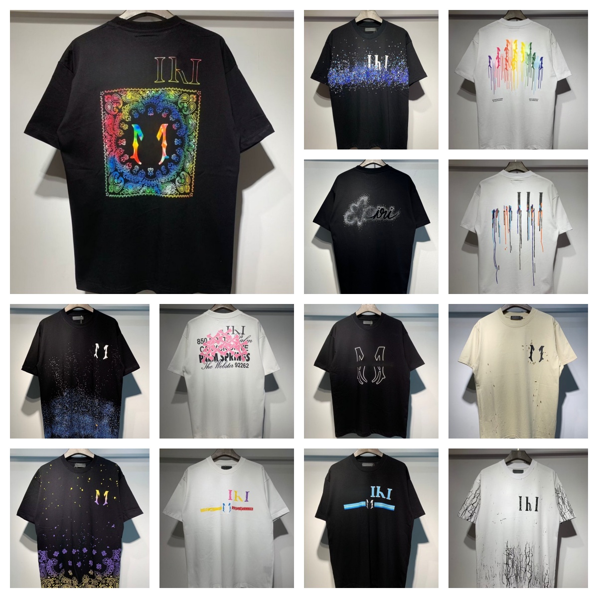 T-shirts pour hommes de créateurs Lettre de marque américaine High Street Imprimé T-shirt à manches courtes Top Hommes Femmes Lâche Casual T-shir