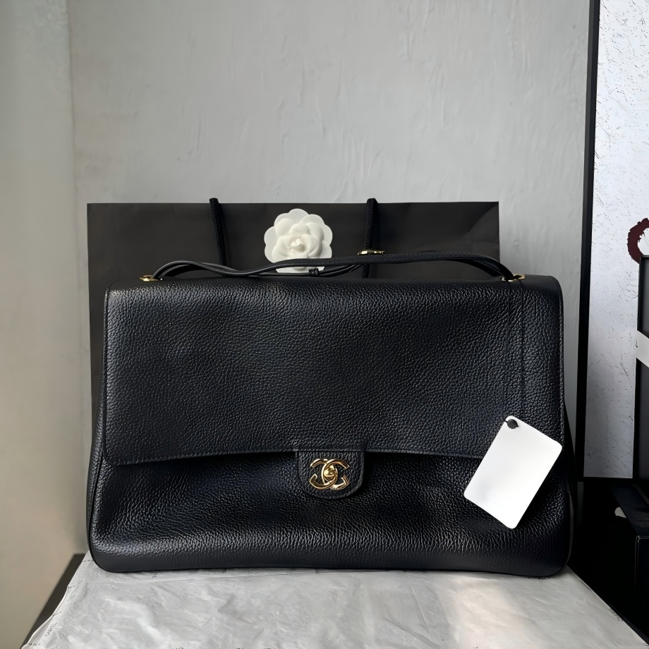 New Designer 26s Maxi Flap Bag Women High Quality Lychee Grain Real Soft Leather Handbag Black Silver Hardware Classic Flip Shoulder Bag Daily Commu