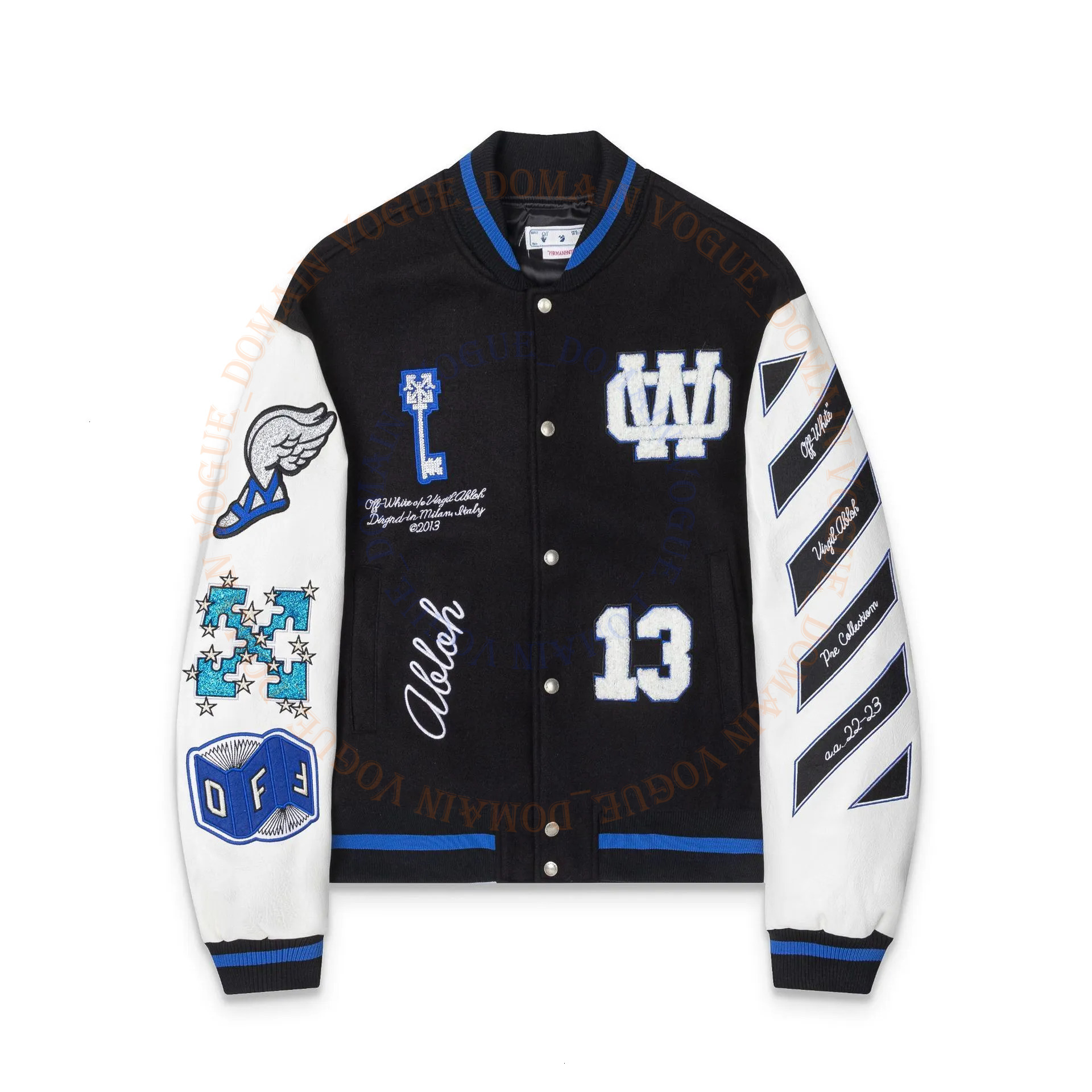 Offes White Jacket Men Designer Of Windbreaker Stand Collar Father Gift Jackets Varsity Vintage Wind Hip Hop Loose Long Baseball Outerwear 4Ea