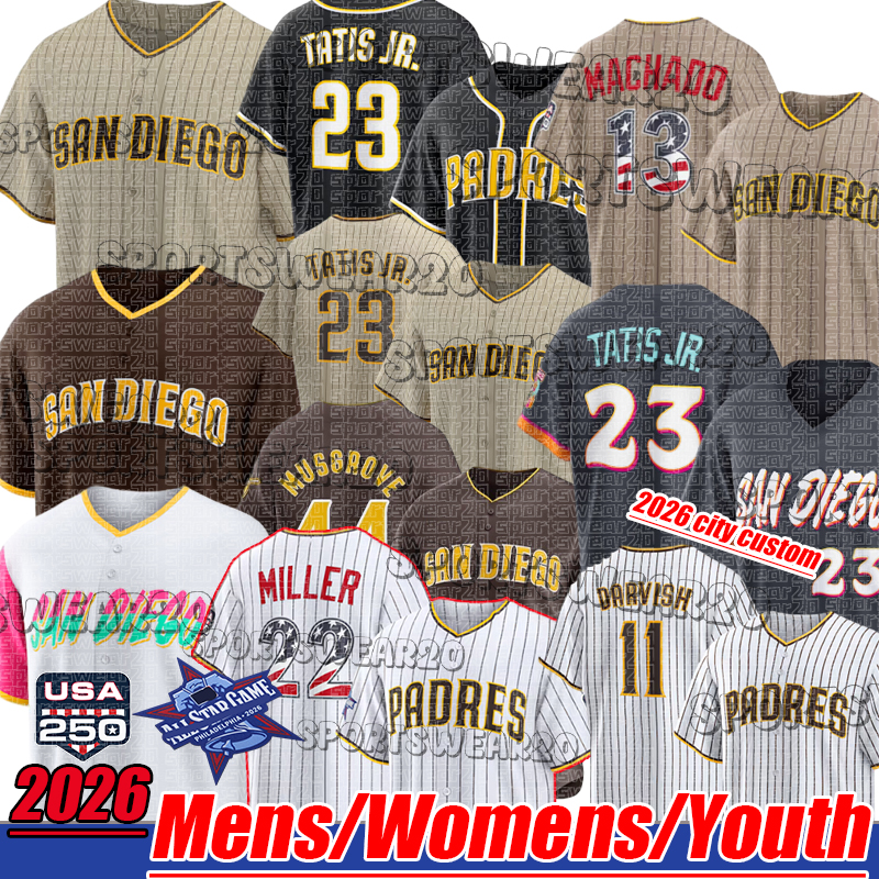 2026 City Connect jersey San Diegos Padres jersey#23 Fernando Tatis Jr. #13 Manny Machado #11 Yu Darvish Baseball Jerseys usa 250 S-4XL-image-930132624