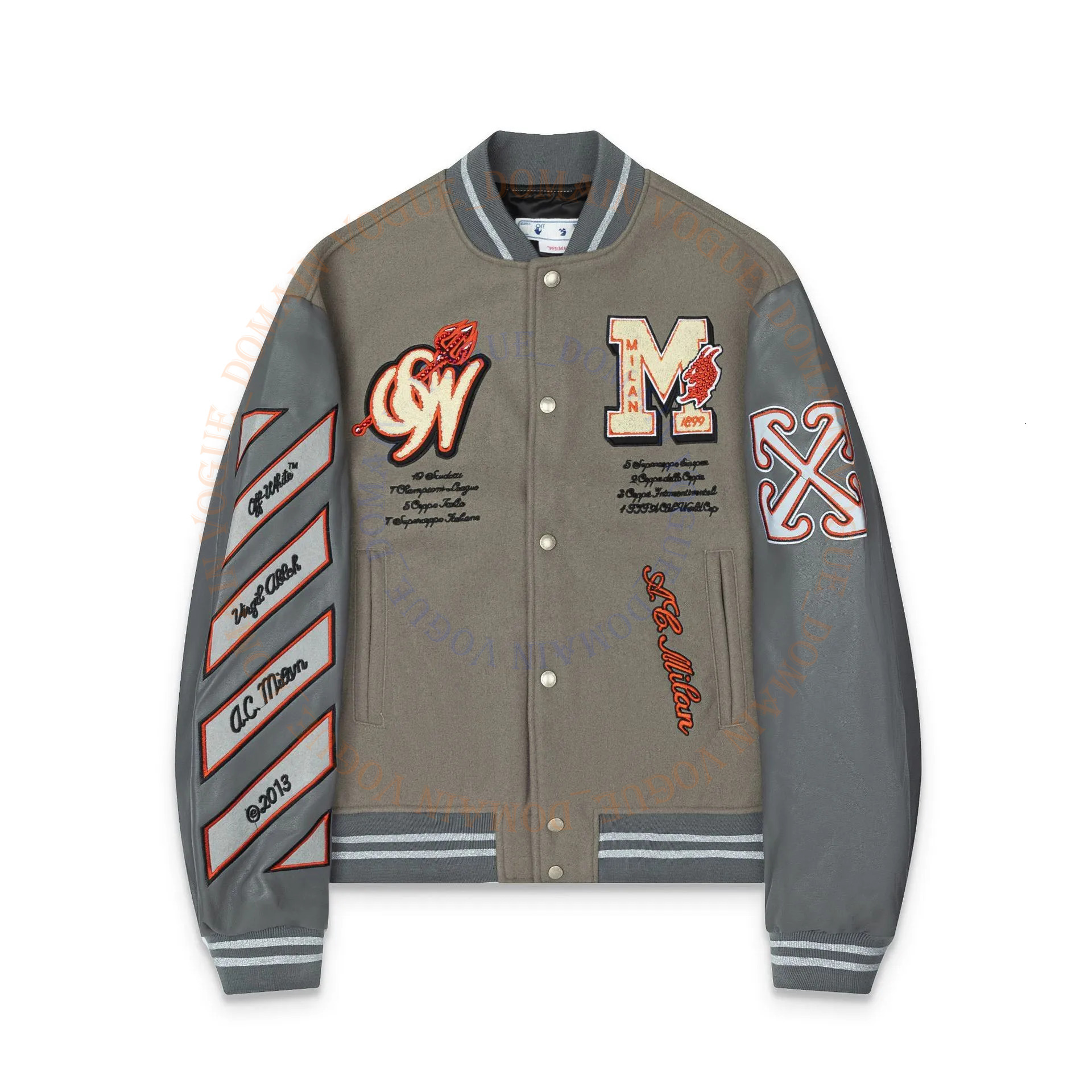 2026Puffer Offs Jacket Men Designer Of Windbreaker Stand Collar Father Gift Coatjackets Varsity Vintage Wind Hip Hop Loose Long Baseball Outerwear 6