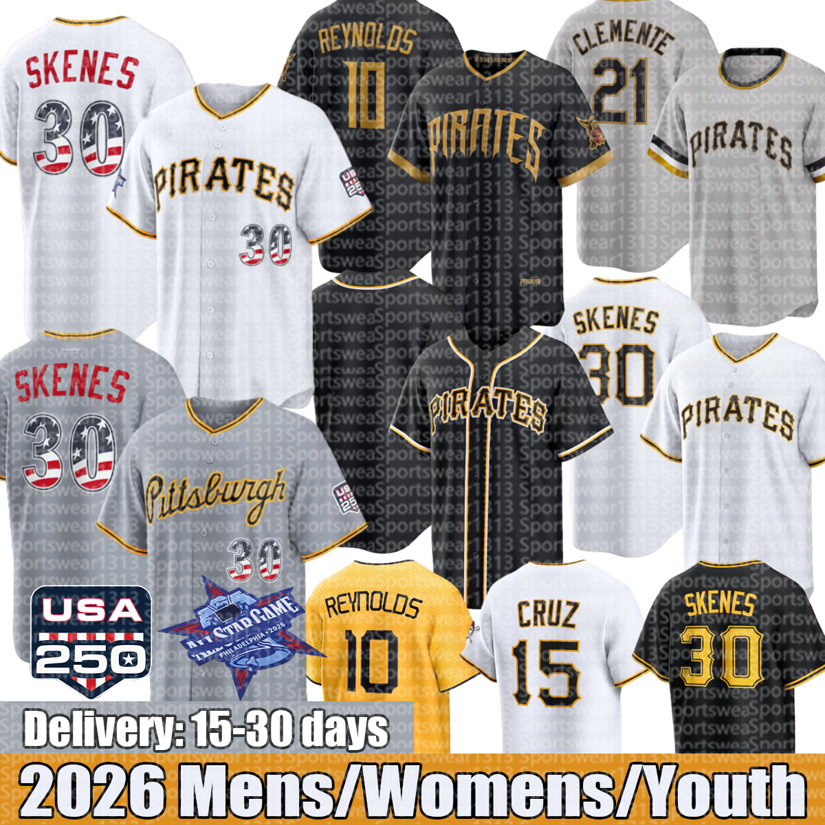 Pittsburghs Pirates Jerseys 2026 city Custom Baseball Jersey Bryan Reynolds Oneil Cruz Paul Skenes Mitch Keller Andrew McCutchen Jersey city conn-image-950950083