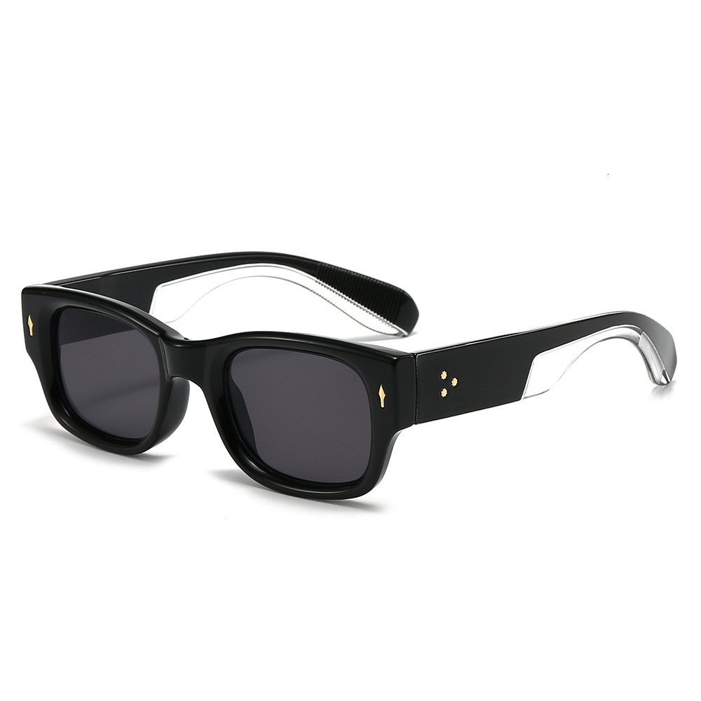 Lunettes de soleil noires sans monture pour hommes, verres dégradés décontractés inspirés des créateurs avec protection UV380, monture en PC et c