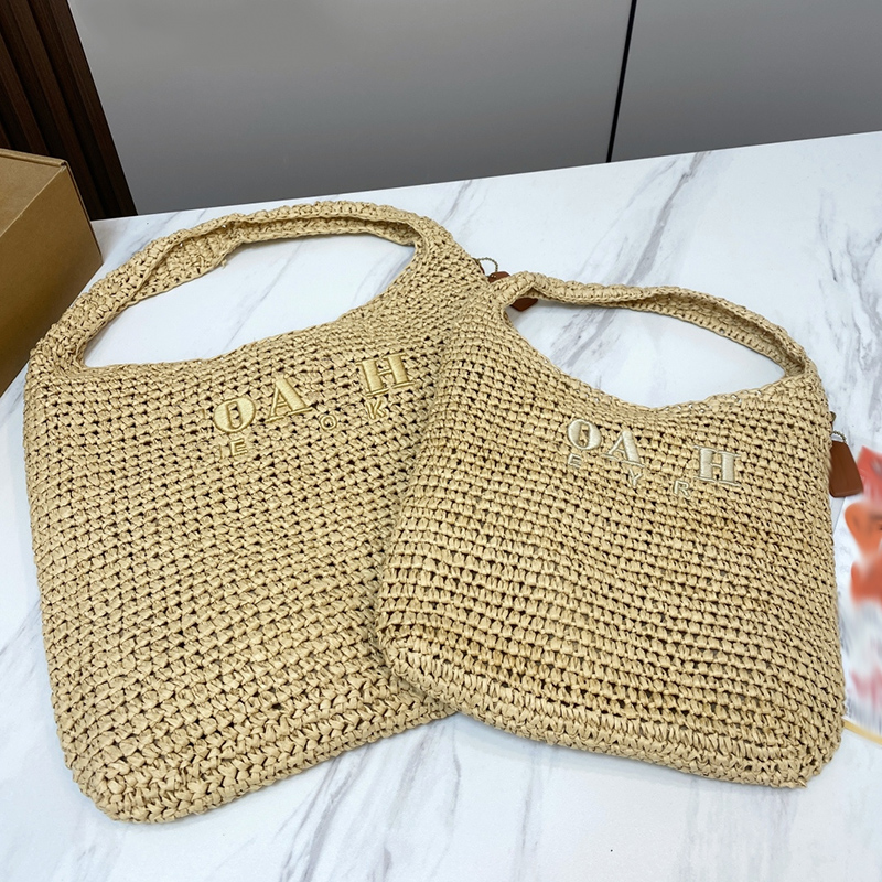 Hand Woven Shoulder Bag For Women Summer Portable Outdoor Handbag Fashionable Designer Woven Crossbody Bag For Women Half Moon Shaped Straw Woven Be
