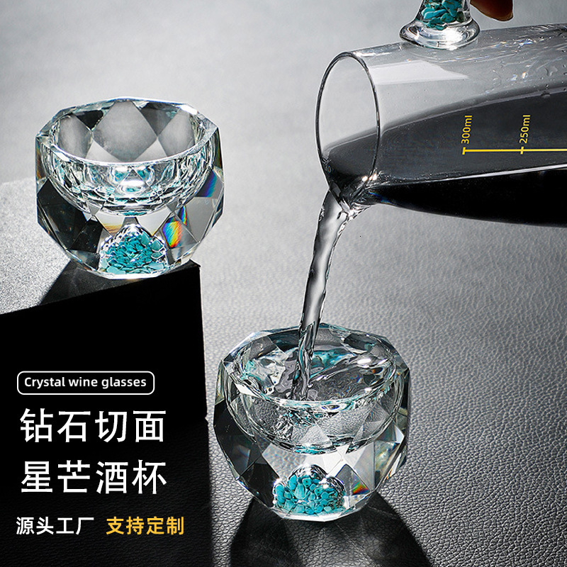 European Household Shot Glass 50ml Starlight Turquoise Nordic Style Gift Box Cup Drinkware Set-image-1114266603