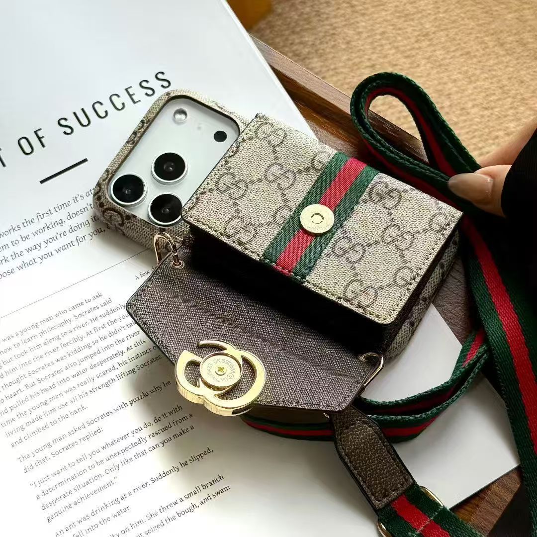 Brand Crossbody Wallet Phone Case Designer iPhone Case for Apple iPhone 1617 Pro Max 14 13 12 11 X XR XSMax 15 Plus Samsung s24ultra s23 plus s22 S2