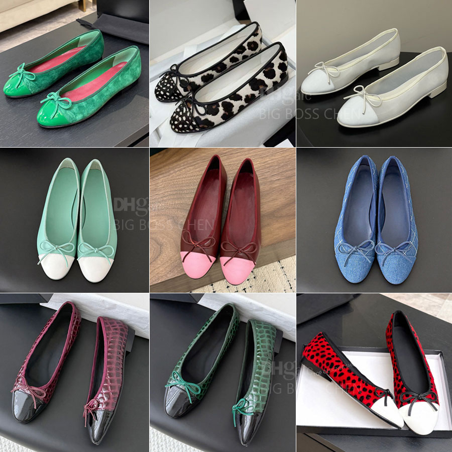 Top quality mesh Suede Leather Round toes bow Ballet flats shoes Women's loafers Flat dress shoes slip on Bowtie ballerina Flat Boat shoes L-image-931824739