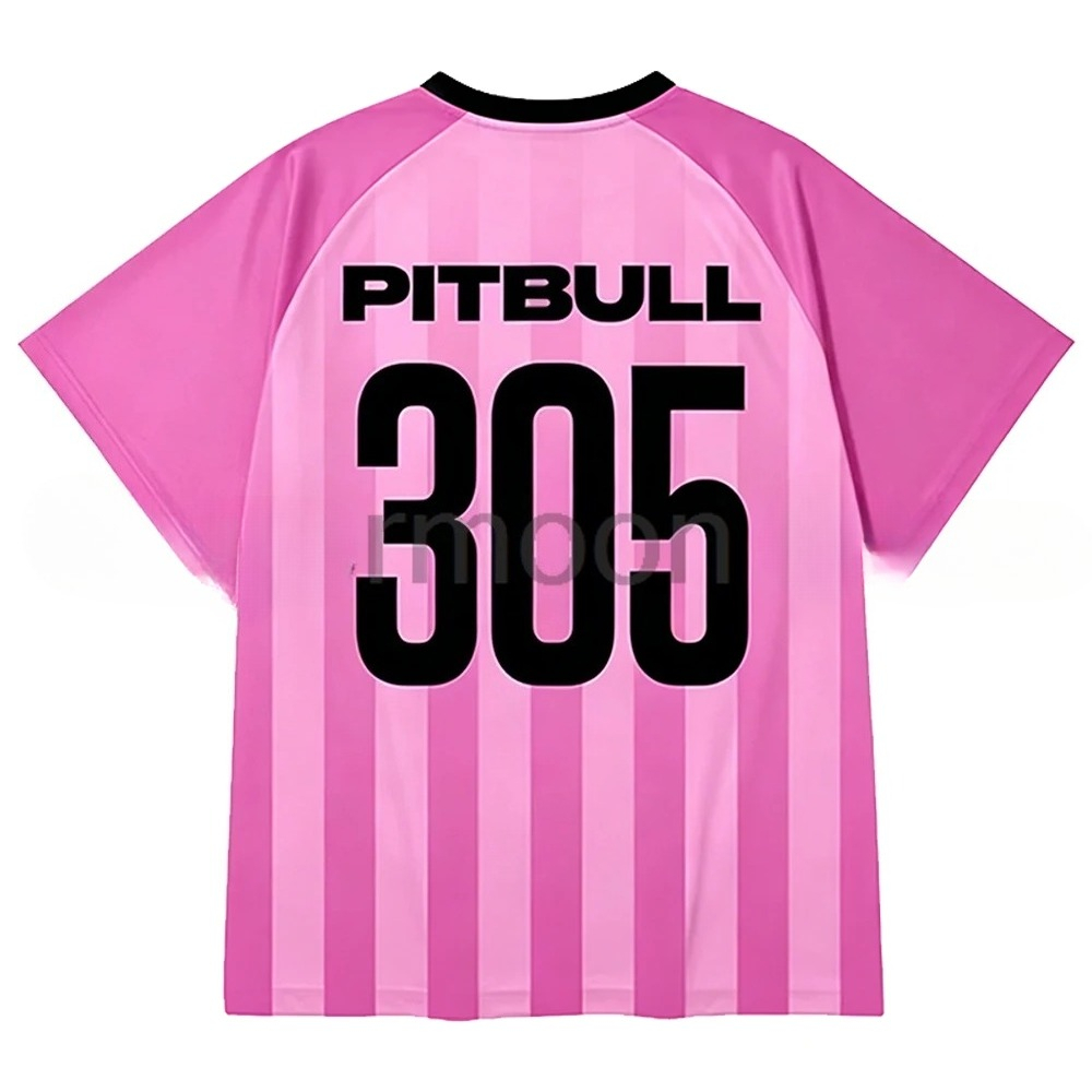 Pitbull Mr Worldwide 305 Pink T-shirt Summer V-neck Short Sleeve Streetwear Hip Hop Women Men 3D T-shirt Y2K Clothes