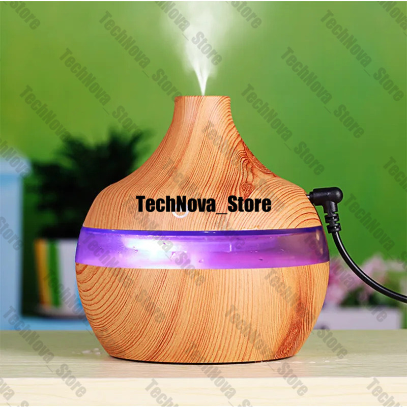 300Ml Essential Oil Diffuser Ultra Humidifier USB Electric Wood Grain Cool Mist HTZ00 Diffusers Air Purifiers With 7 LED Color Light