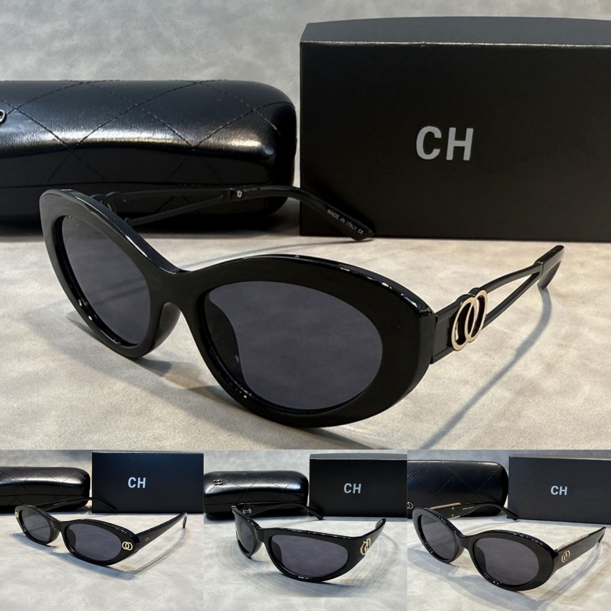 luxury Designer Sunglasses Fashion Eyewear Geometric Cat Eye Frame Slim Temple Black Silver Retro High Fashion Shades For Women UV400 Fashion Sun Gl