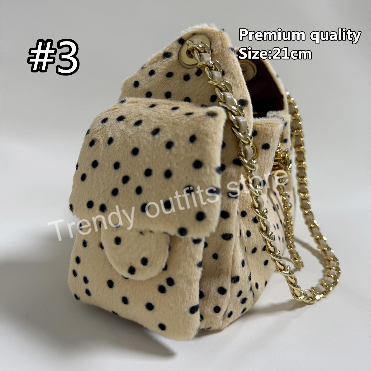 2026 New Premium Quality Fur Polka Dot Bag Casual Outfit Crossbody Bags Luxury Designer