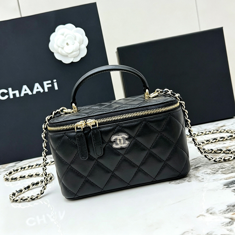 Vanity Make Up Bag Luxury Gold Ball Bag Designer Cosmetic Case Bag 25 Hobo Bag Cf Bag Crossbody Bag Womens Bag Fashionable Woc Small Handbag Yellow